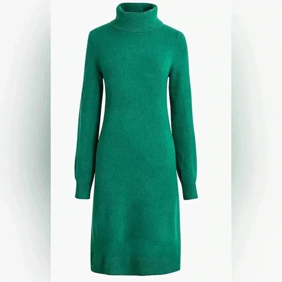 J. Crew Turtleneck Sweater dress Size XS Green Soft Holiday Christmas Office - Picture 1 of 7